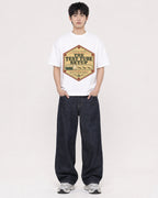 Mockup Boxy Heavyweight Tee White male full-body 01
