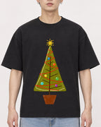 Mockup Boxy Heavyweight Tee Black male close-up 01