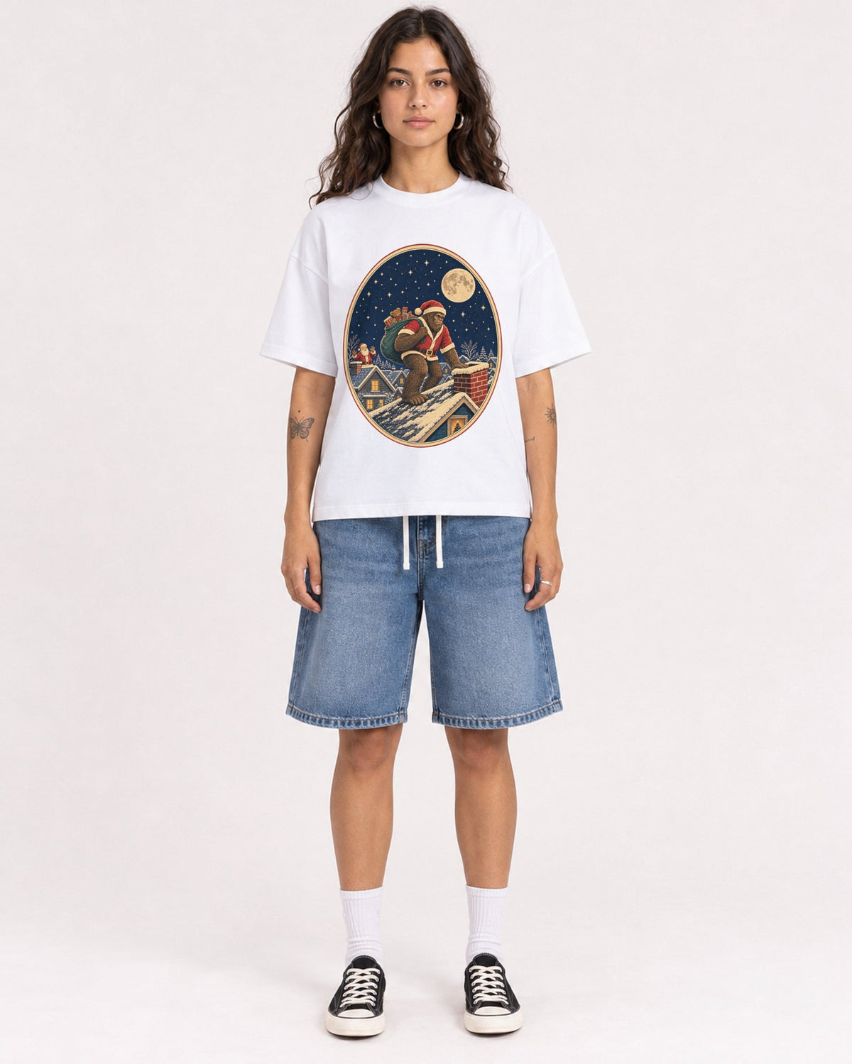 Mockup Boxy Heavyweight Tee White female full-body 06