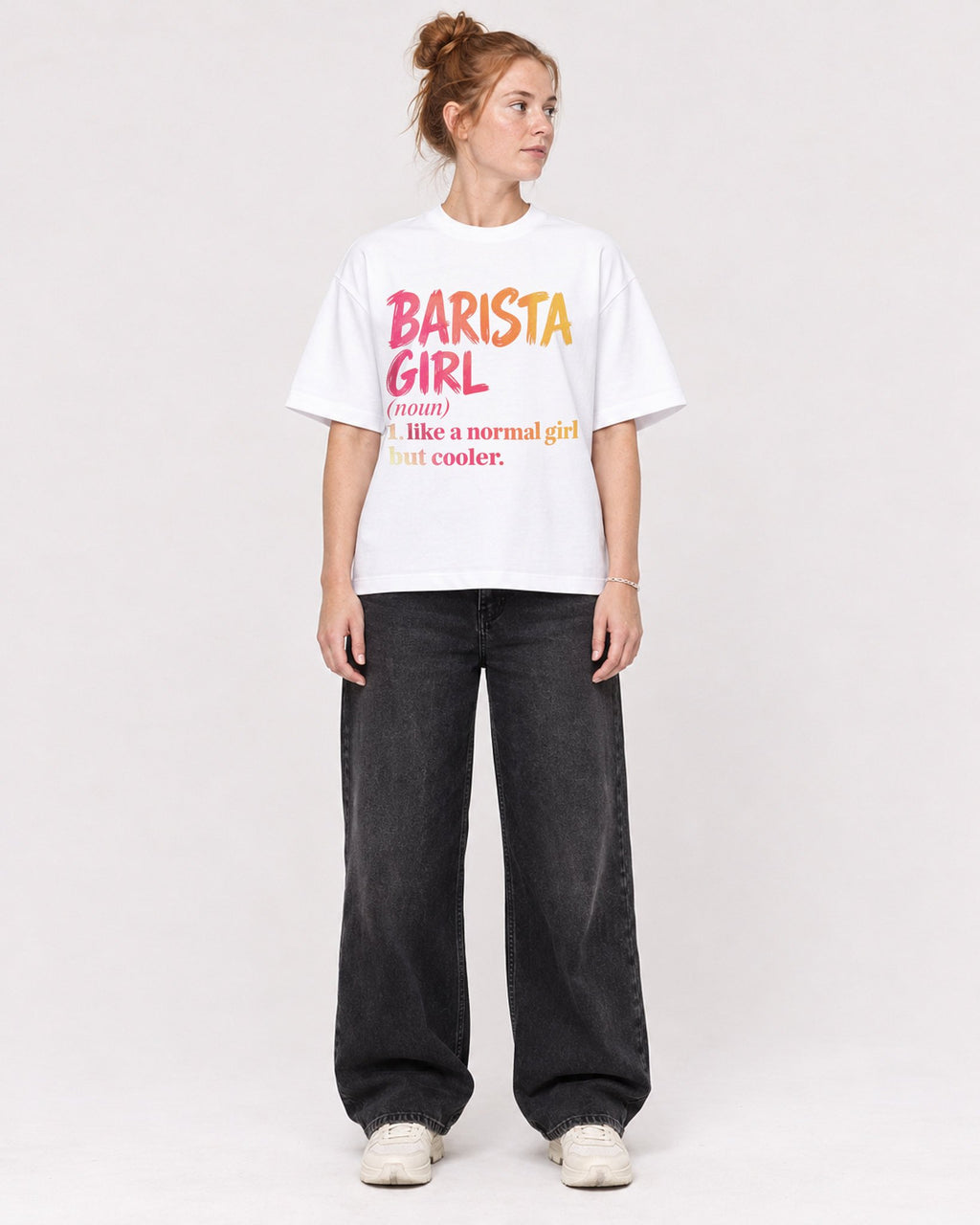Mockup Boxy Heavyweight Tee White female full-body 28