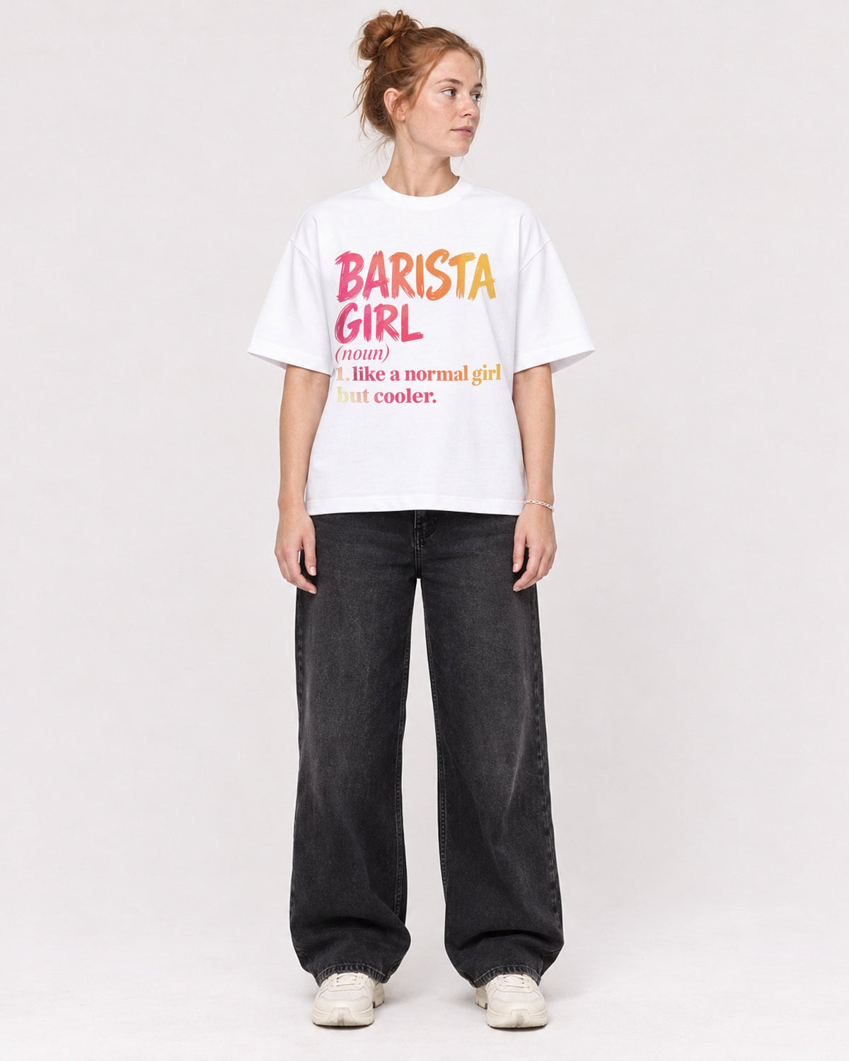 Mockup Boxy Heavyweight Tee White female full-body 28