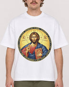 Mockup Boxy Heavyweight Tee White male close-up 09