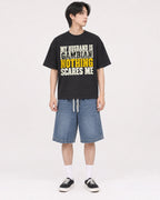 Mockup Boxy Heavyweight Tee Black male full-body 11