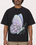 Mockup Boxy Heavyweight Tee Black male close-up 04