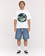 Mockup Boxy Heavyweight Tee White male full-body 28