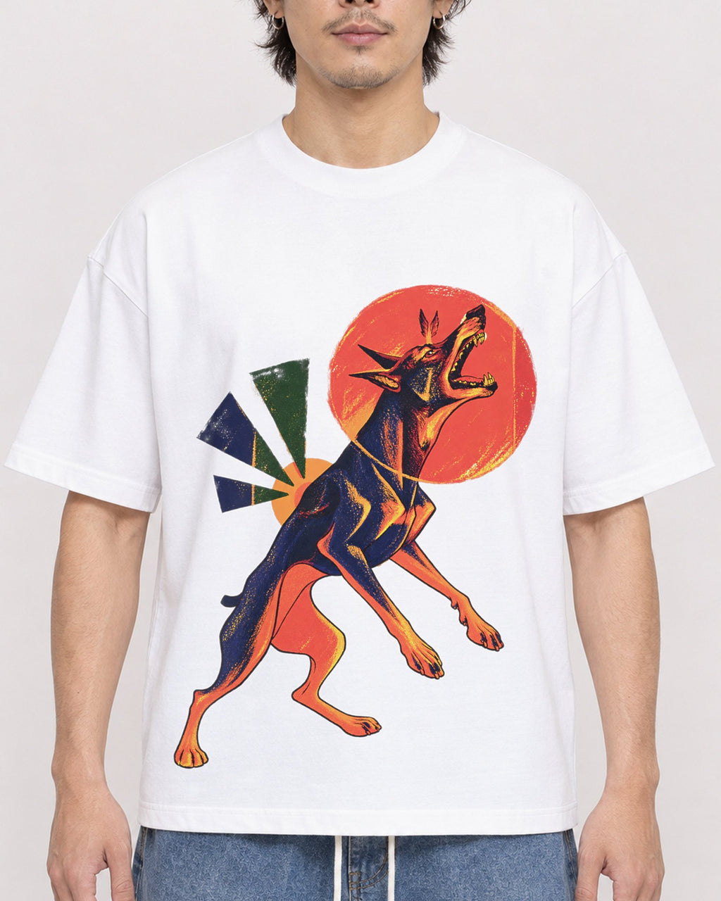 Mockup Boxy Heavyweight Tee White male close-up 03