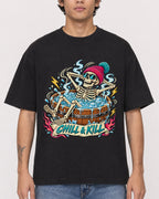 Mockup Boxy Heavyweight Tee Black male close-up 06