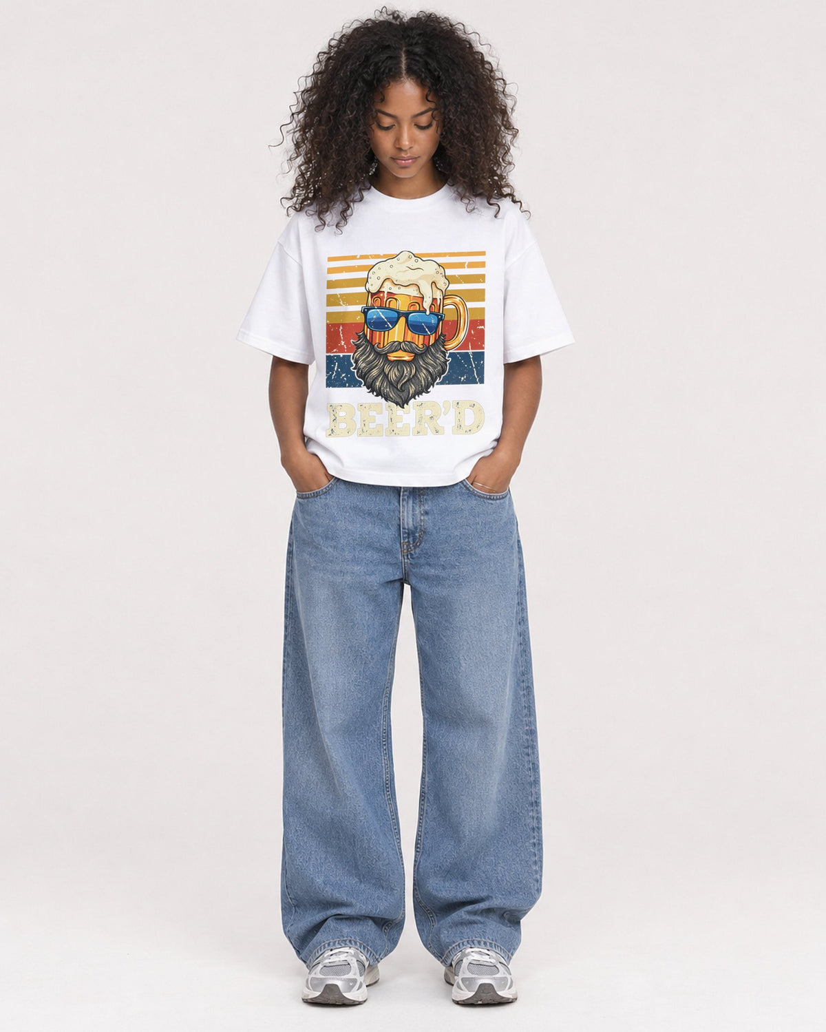 Mockup Boxy Heavyweight Tee White female full-body 05