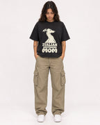 Mockup Boxy Heavyweight Tee Black female full-body 06
