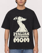 Mockup Boxy Heavyweight Tee Black male close-up 06