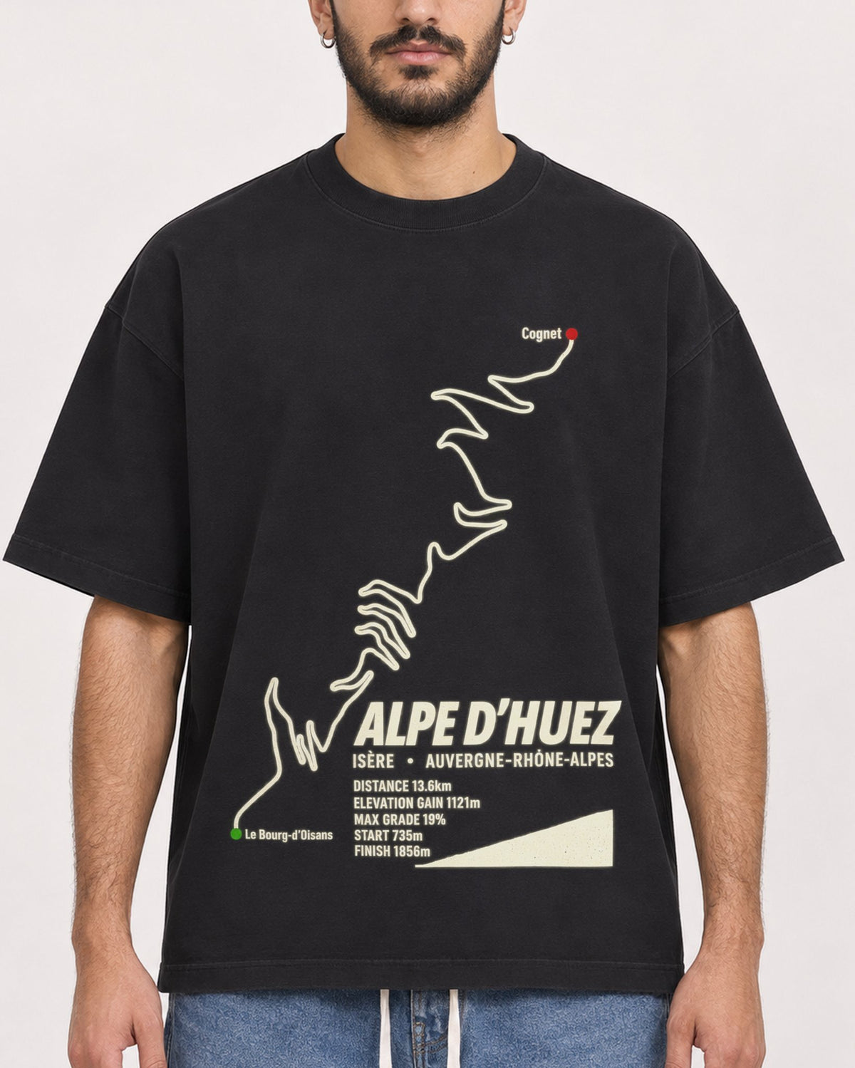 Mockup Boxy Heavyweight Tee Black male close-up 07