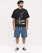 Mockup Boxy Heavyweight Tee Black male full-body 07
