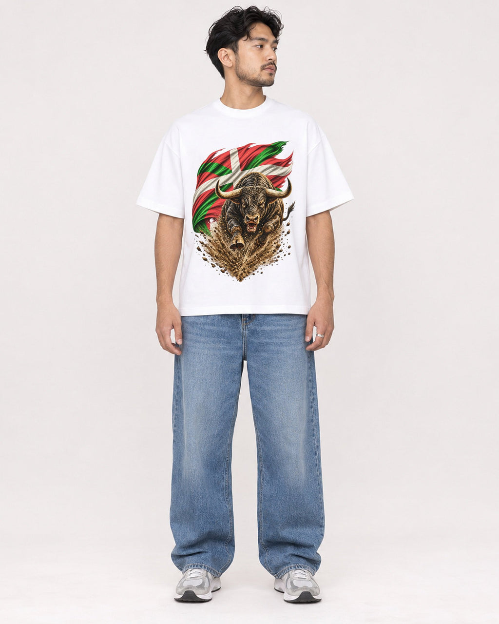 Mockup Boxy Heavyweight Tee White male full-body 02