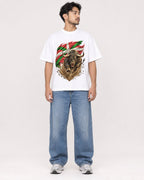 Mockup Boxy Heavyweight Tee White male full-body 02