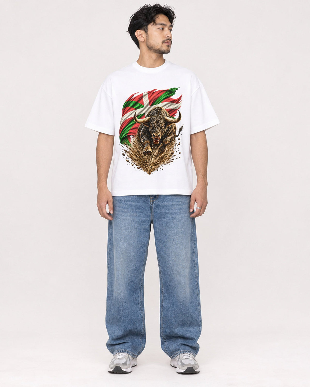Mockup Boxy Heavyweight Tee White male full-body 02