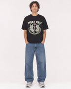 Mockup Boxy Heavyweight Tee Black male full-body 30