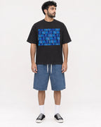 Mockup Boxy Heavyweight Tee Black male full-body 07
