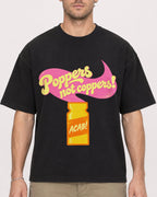 Mockup Boxy Heavyweight Tee Black male close-up 08