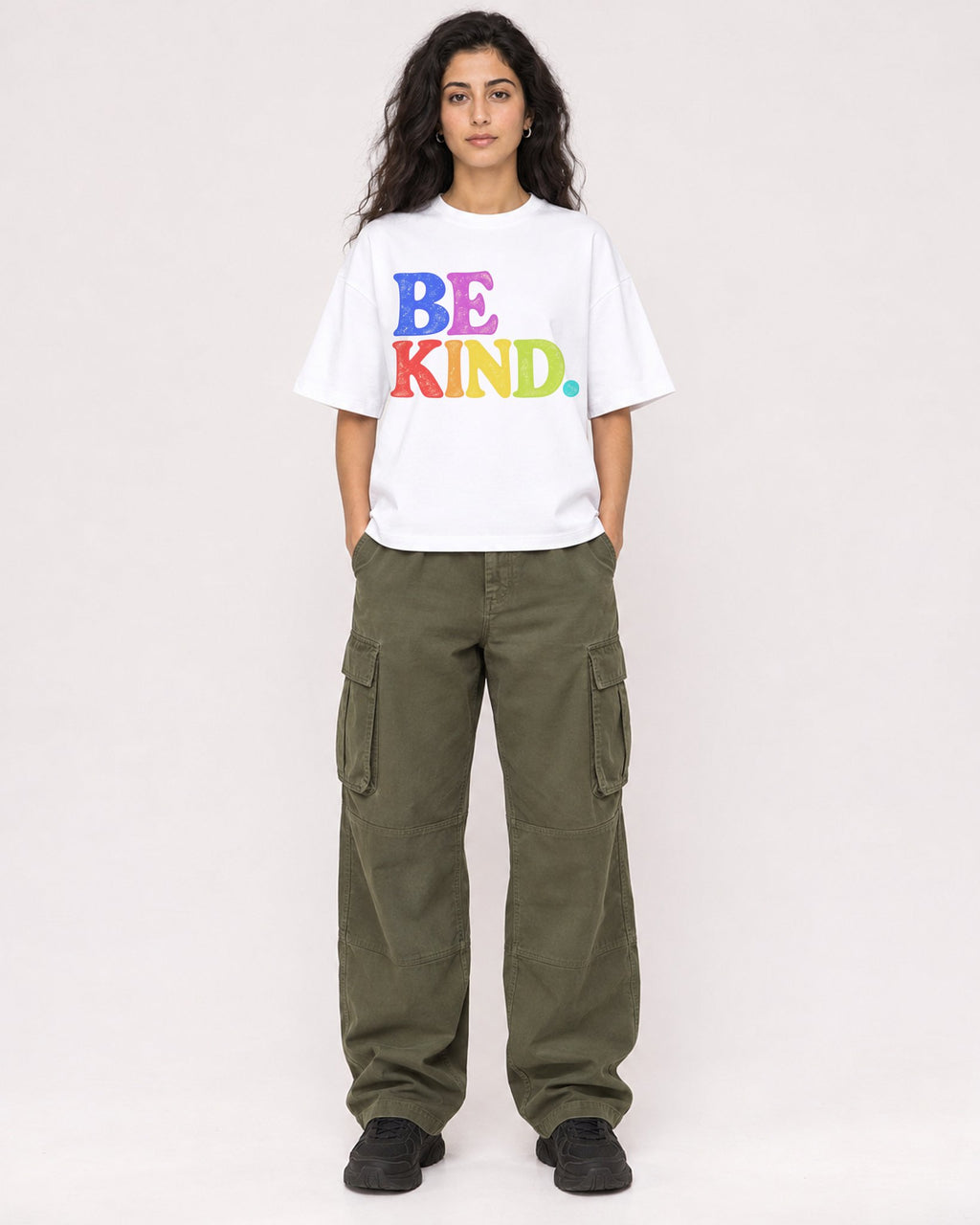 Mockup Boxy Heavyweight Tee White female full-body 07