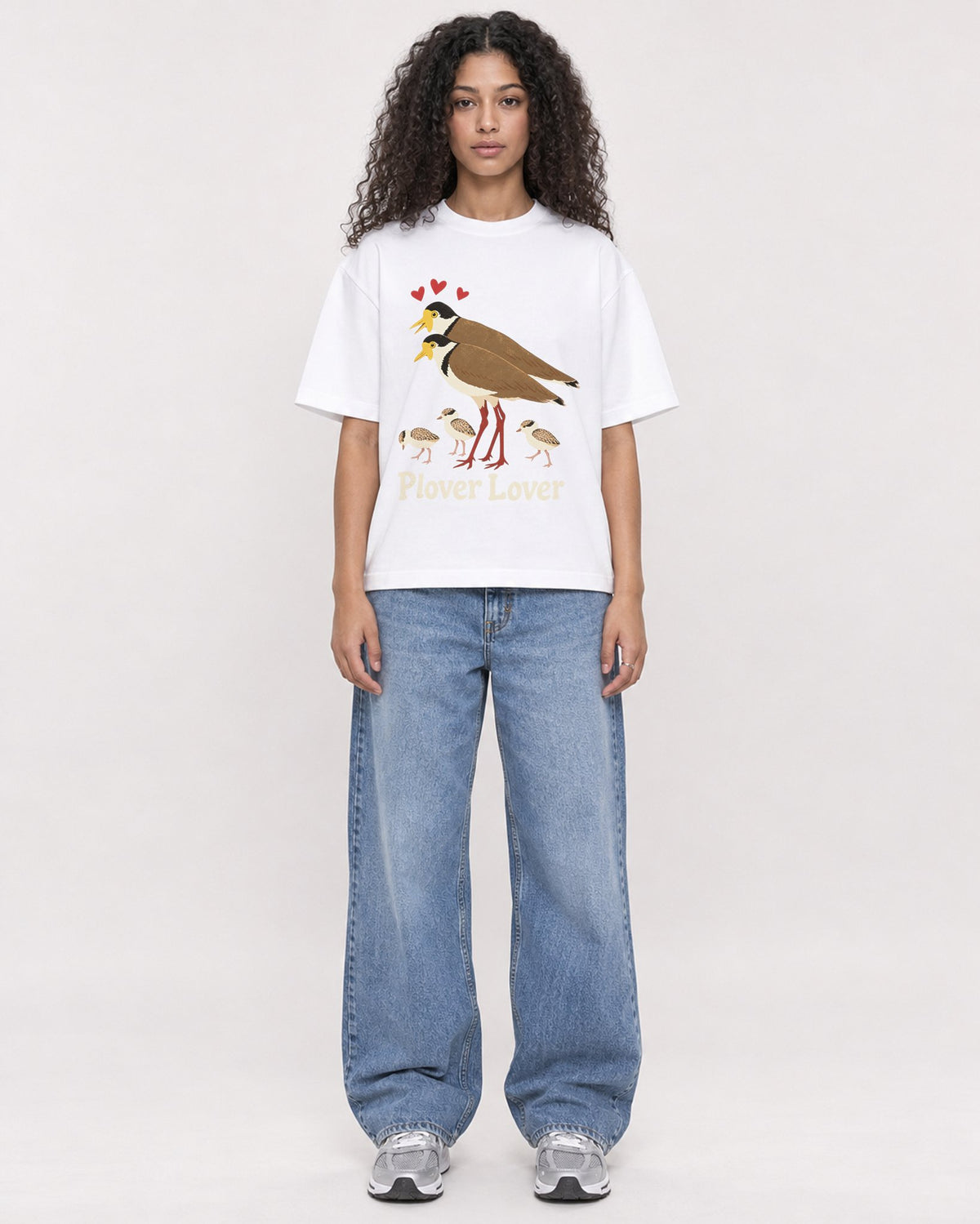 Mockup Boxy Heavyweight Tee White female full-body 10