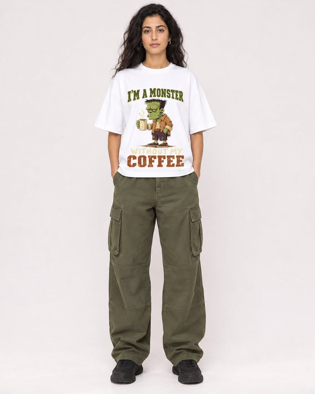 Mockup Boxy Heavyweight Tee White female full-body 07