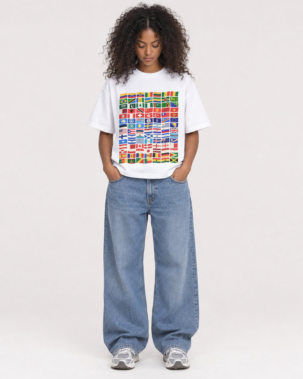 Mockup Boxy Heavyweight Tee White female full-body 05