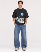 Mockup Boxy Heavyweight Tee Black male full-body 10