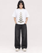 Mockup Boxy Heavyweight Tee White female full-body 13