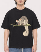 Mockup Boxy Heavyweight Tee Black male close-up 03