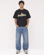 Mockup Boxy Heavyweight Tee Black male full-body 06