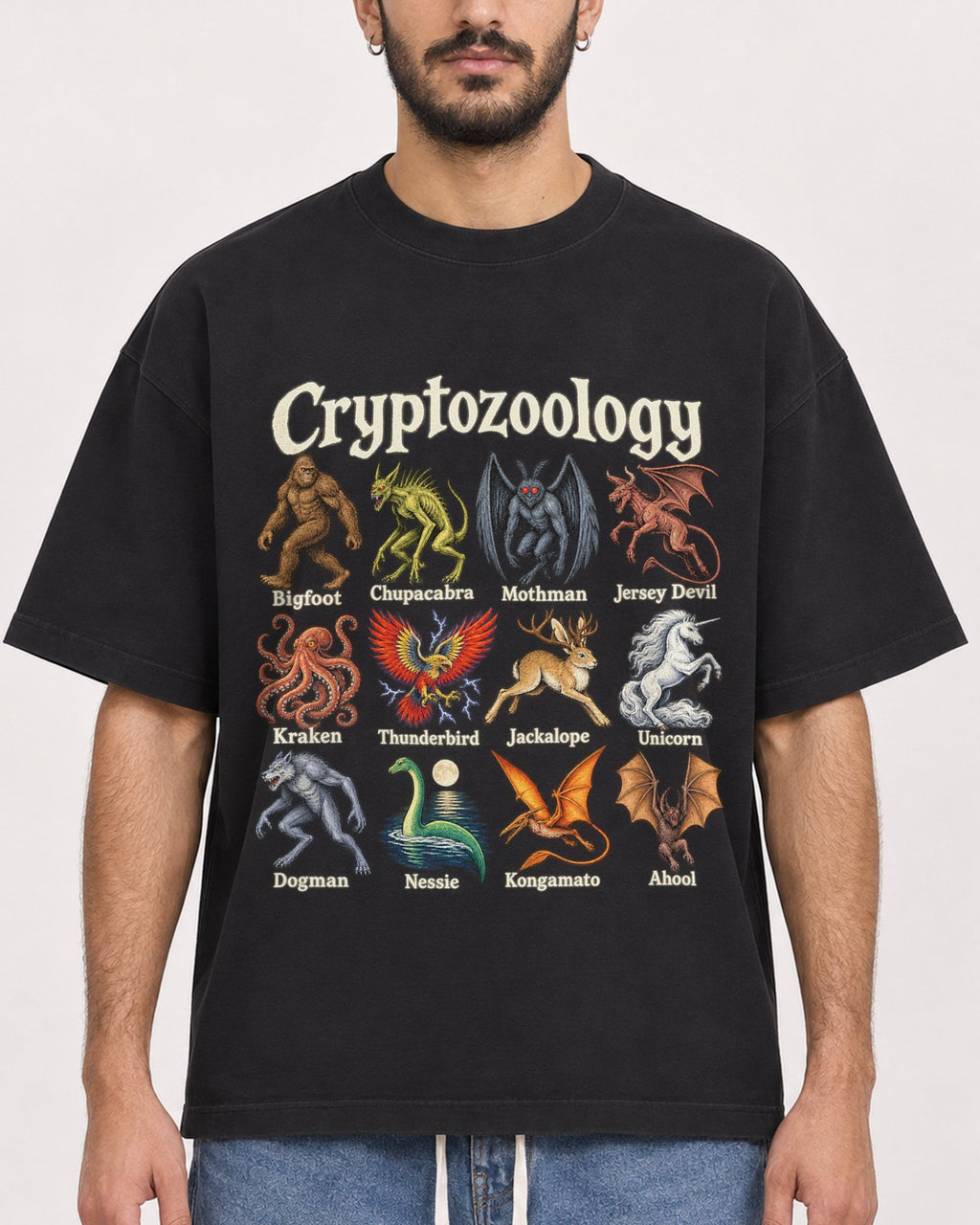 Mockup Boxy Heavyweight Tee Black male close-up 07