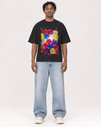 Mockup Boxy Heavyweight Tee Black male full-body 05