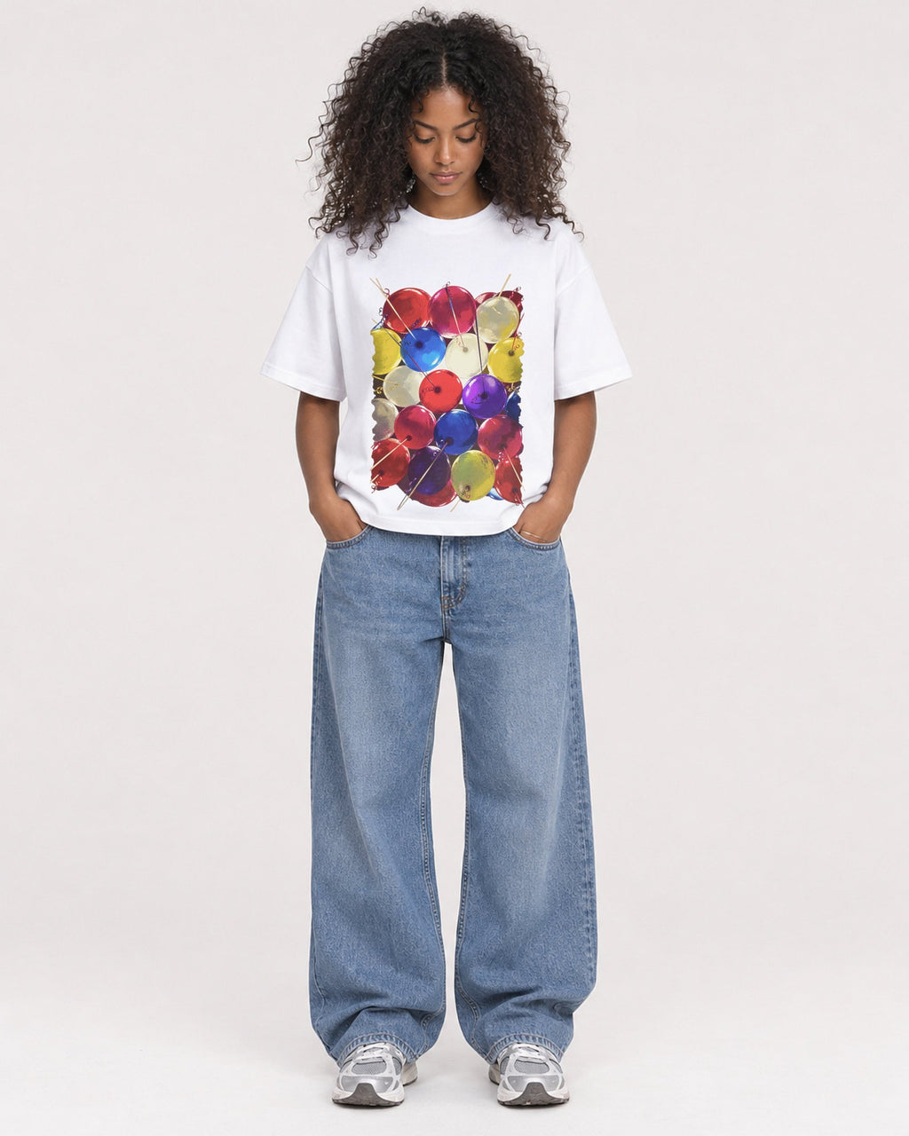 Mockup Boxy Heavyweight Tee White female full-body 05