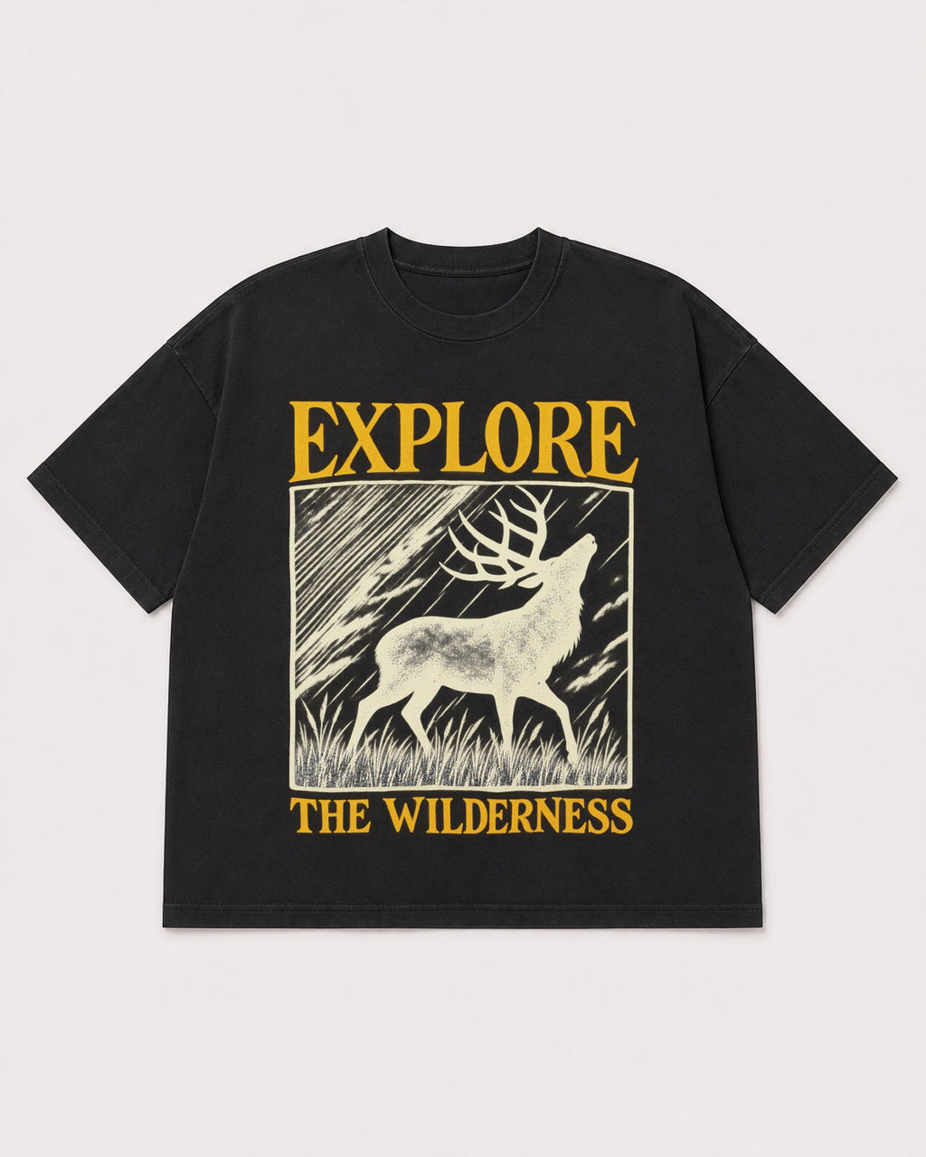 Mockup Boxy Heavyweight Tee Black product