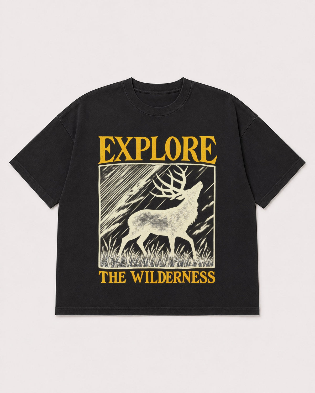 Mockup Boxy Heavyweight Tee Black product