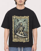 Mockup Boxy Heavyweight Tee Black male close-up 03