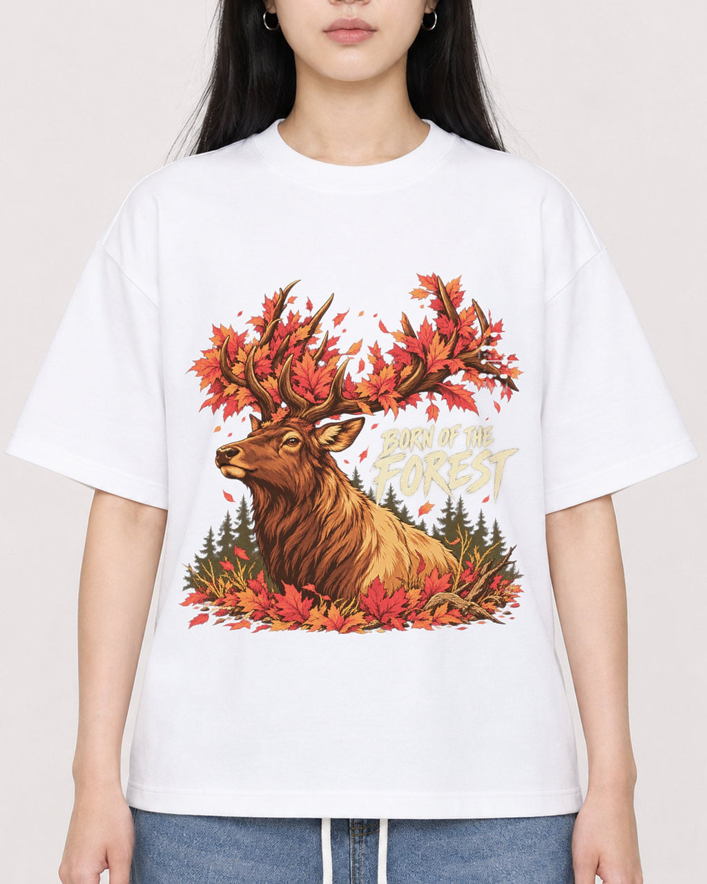 Mockup Boxy Heavyweight Tee White female close-up 01