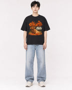 Mockup Boxy Heavyweight Tee Black male full-body 01