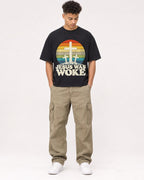 Mockup Boxy Heavyweight Tee Black male full-body 20