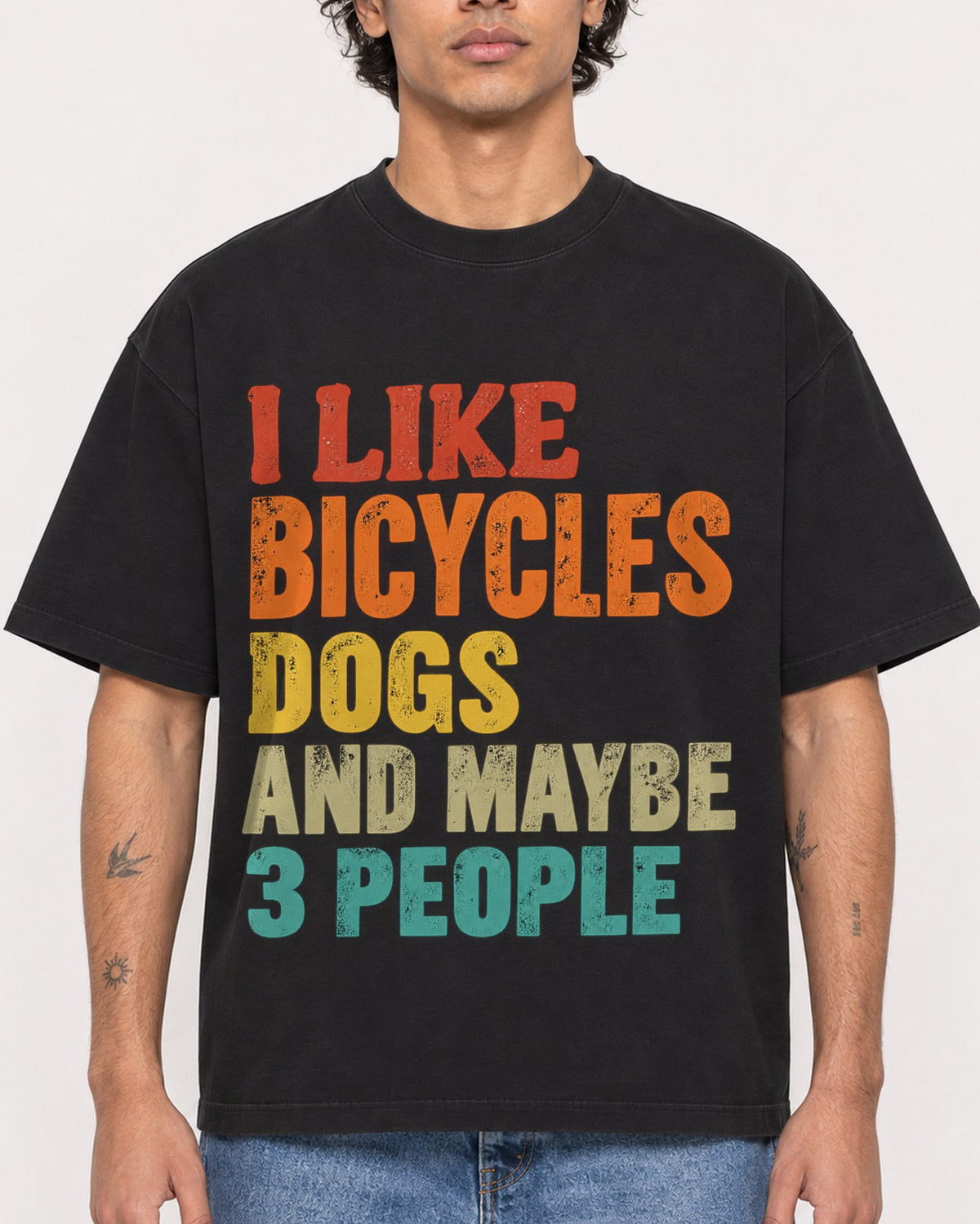 Mockup Boxy Heavyweight Tee Black male close-up 30