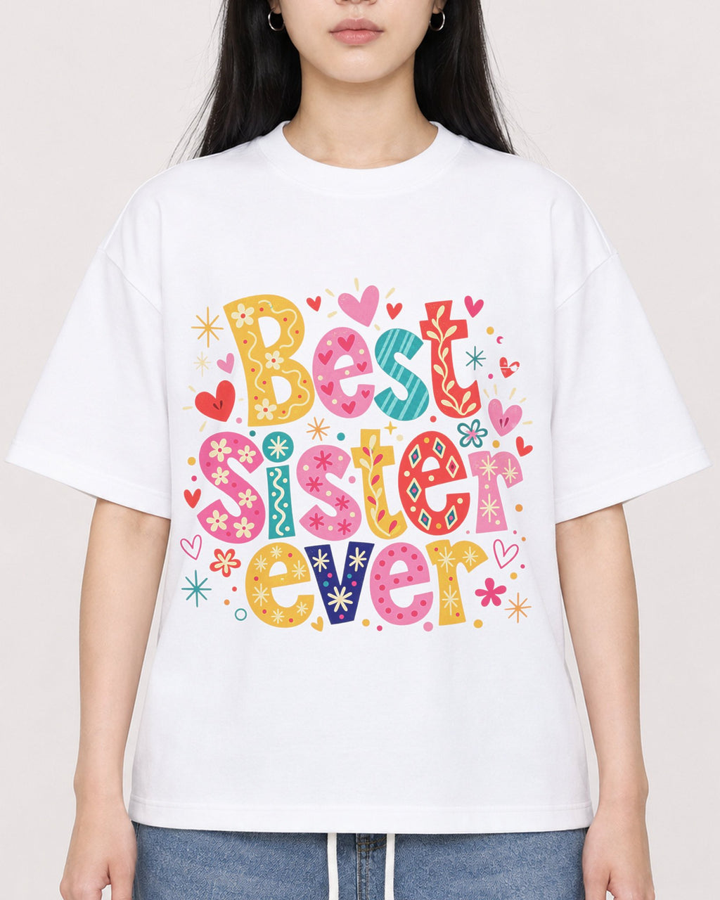Mockup Boxy Heavyweight Tee White female close-up 01