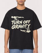 Mockup Boxy Heavyweight Tee Black male close-up 10