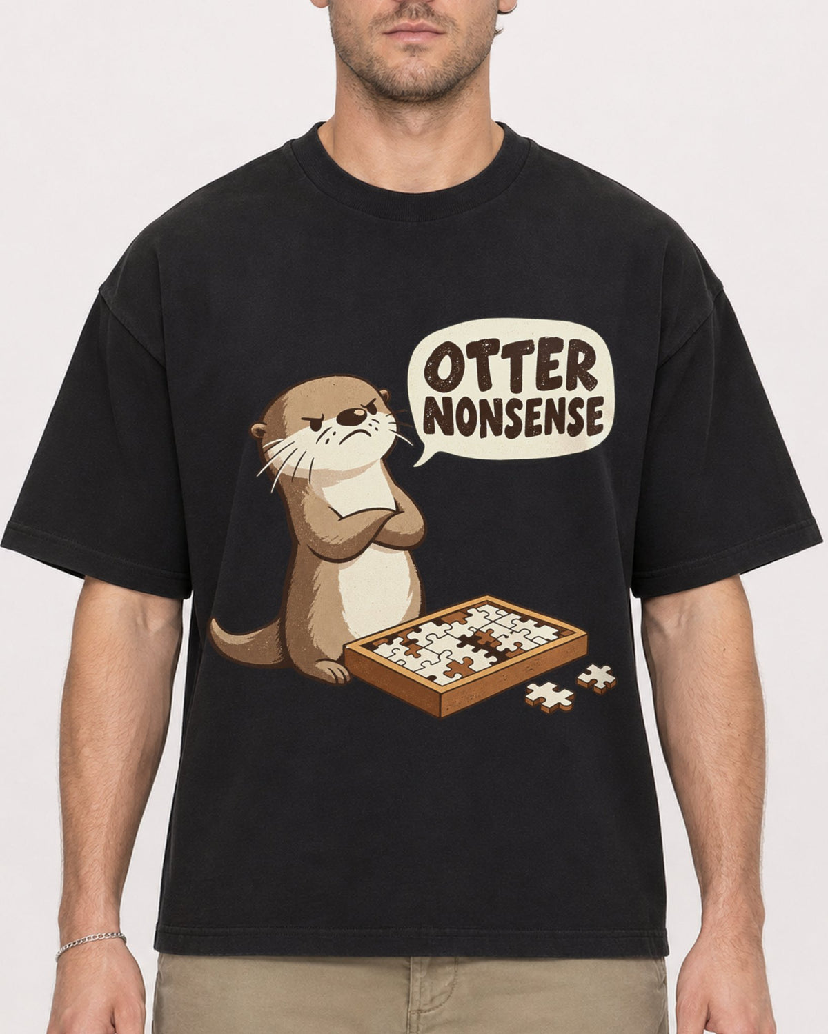 Mockup Boxy Heavyweight Tee Black male close-up 08