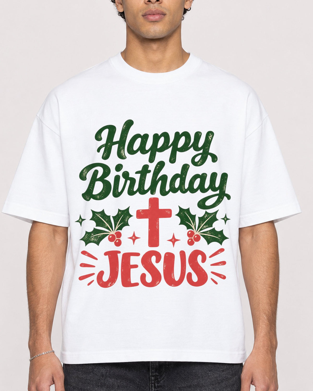 Mockup Boxy Heavyweight Tee White male close-up 10