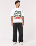 Mockup Boxy Heavyweight Tee White male full-body 10