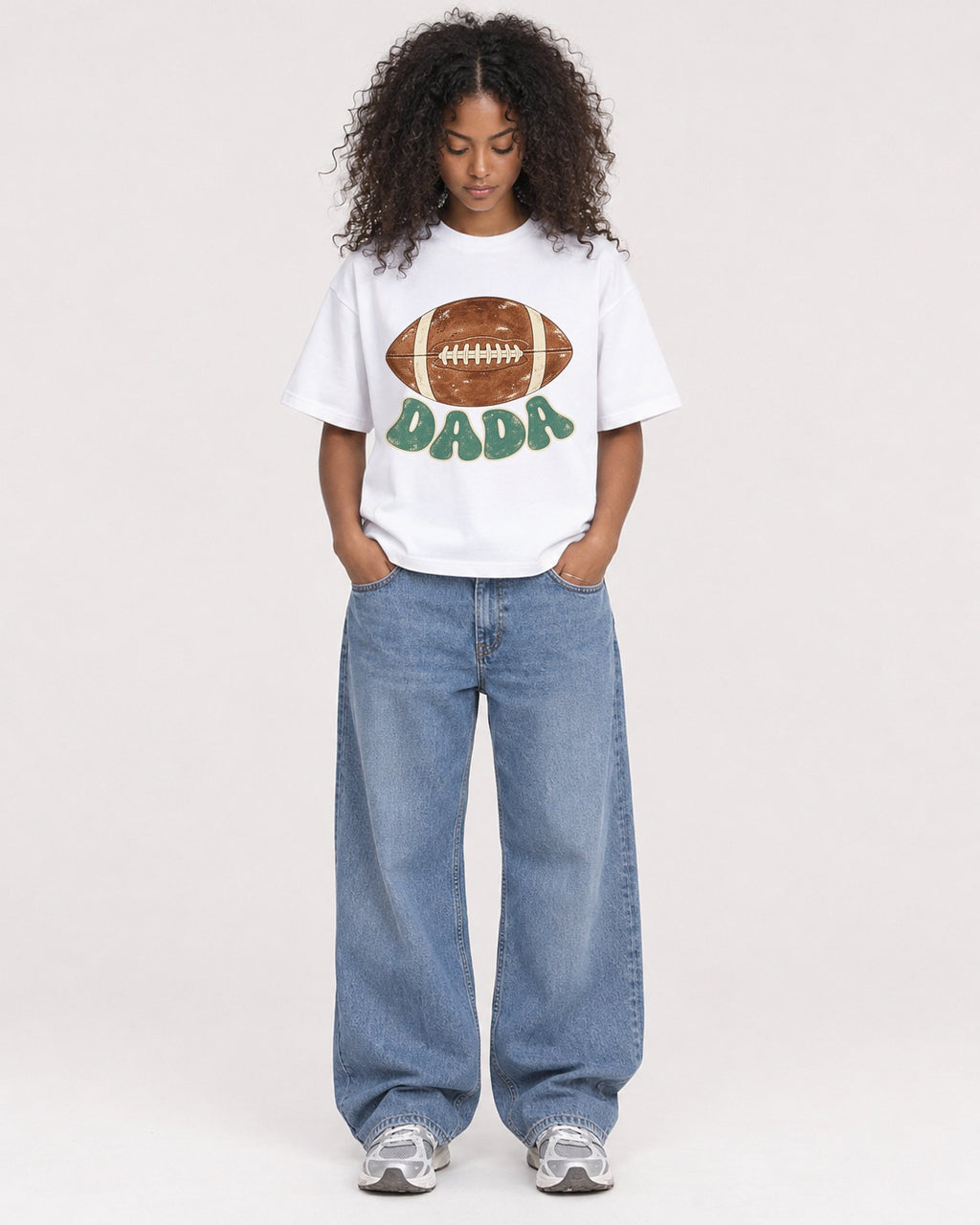 Mockup Boxy Heavyweight Tee White female full-body 05