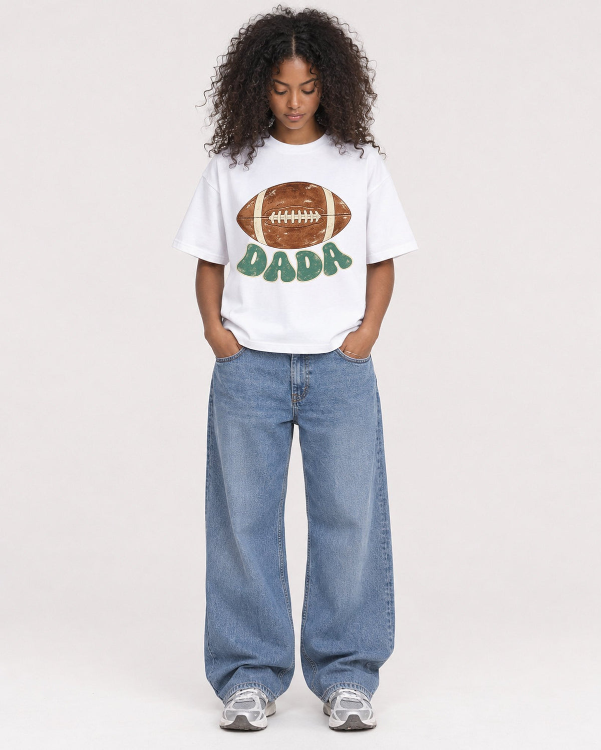 Mockup Boxy Heavyweight Tee White female full-body 05