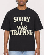 Mockup Boxy Heavyweight Tee Black male close-up 05