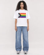 Mockup Boxy Heavyweight Tee White female full-body 10