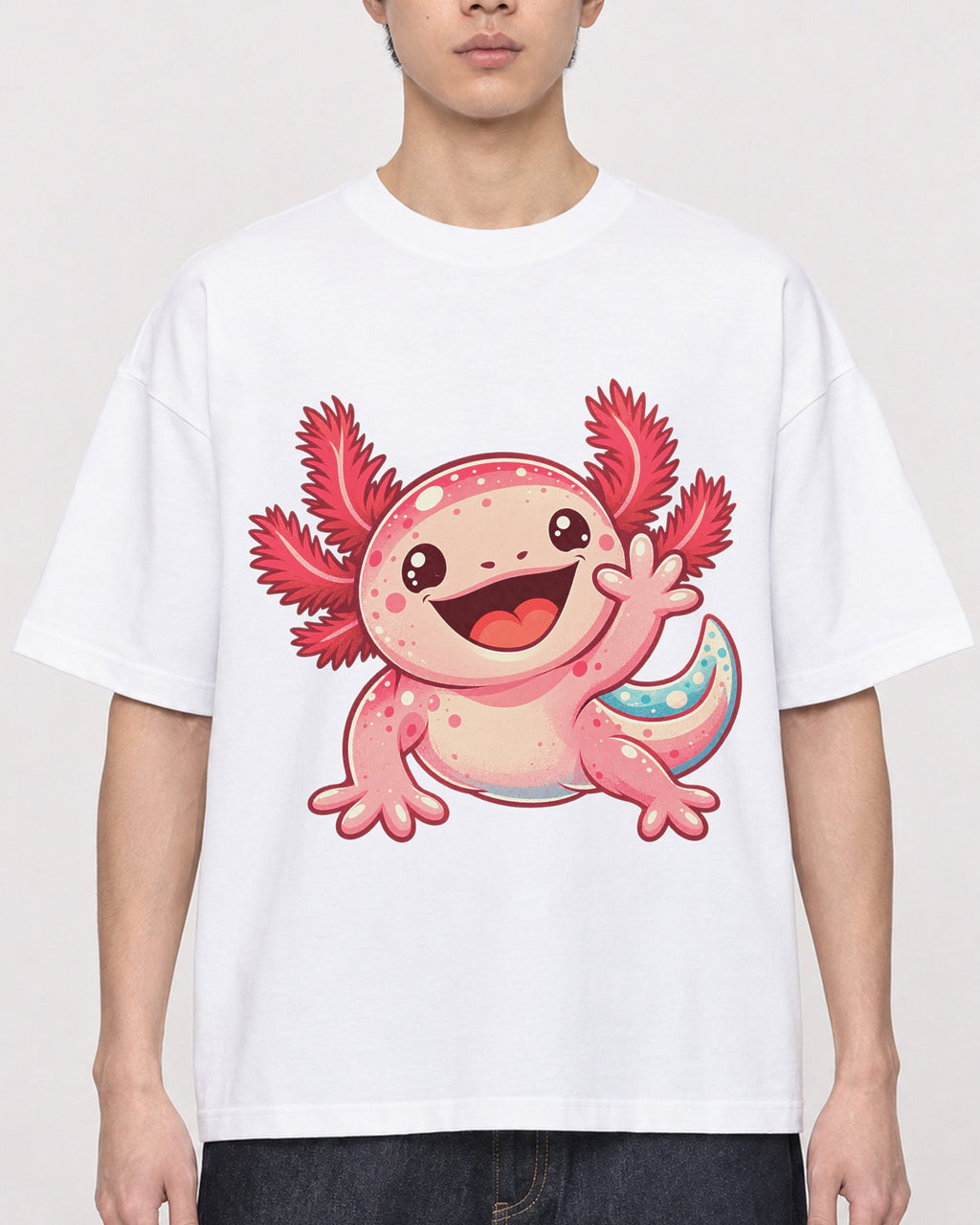 Mockup Boxy Heavyweight Tee White male close-up 01